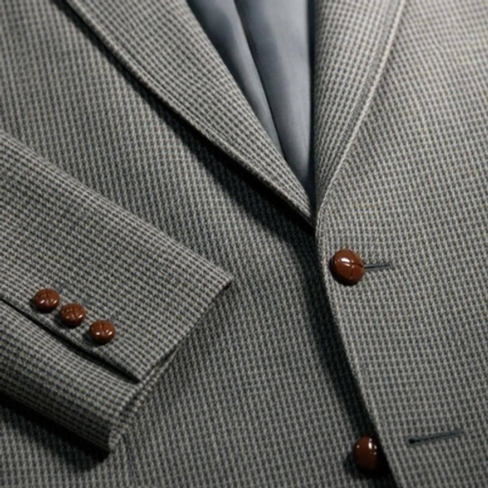 Pendleton Sport Coat Mens 46 Gray Herringbone Wool Tweed Elbow Patch